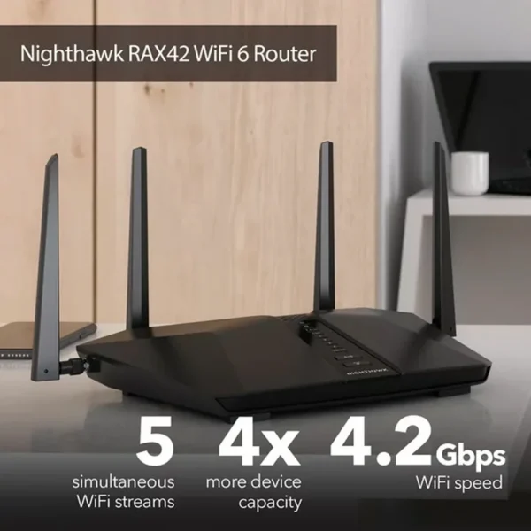 NETGEAR - Nighthawk AX4200 WiFi 6 Router, 4.2Gbps (RAX42)